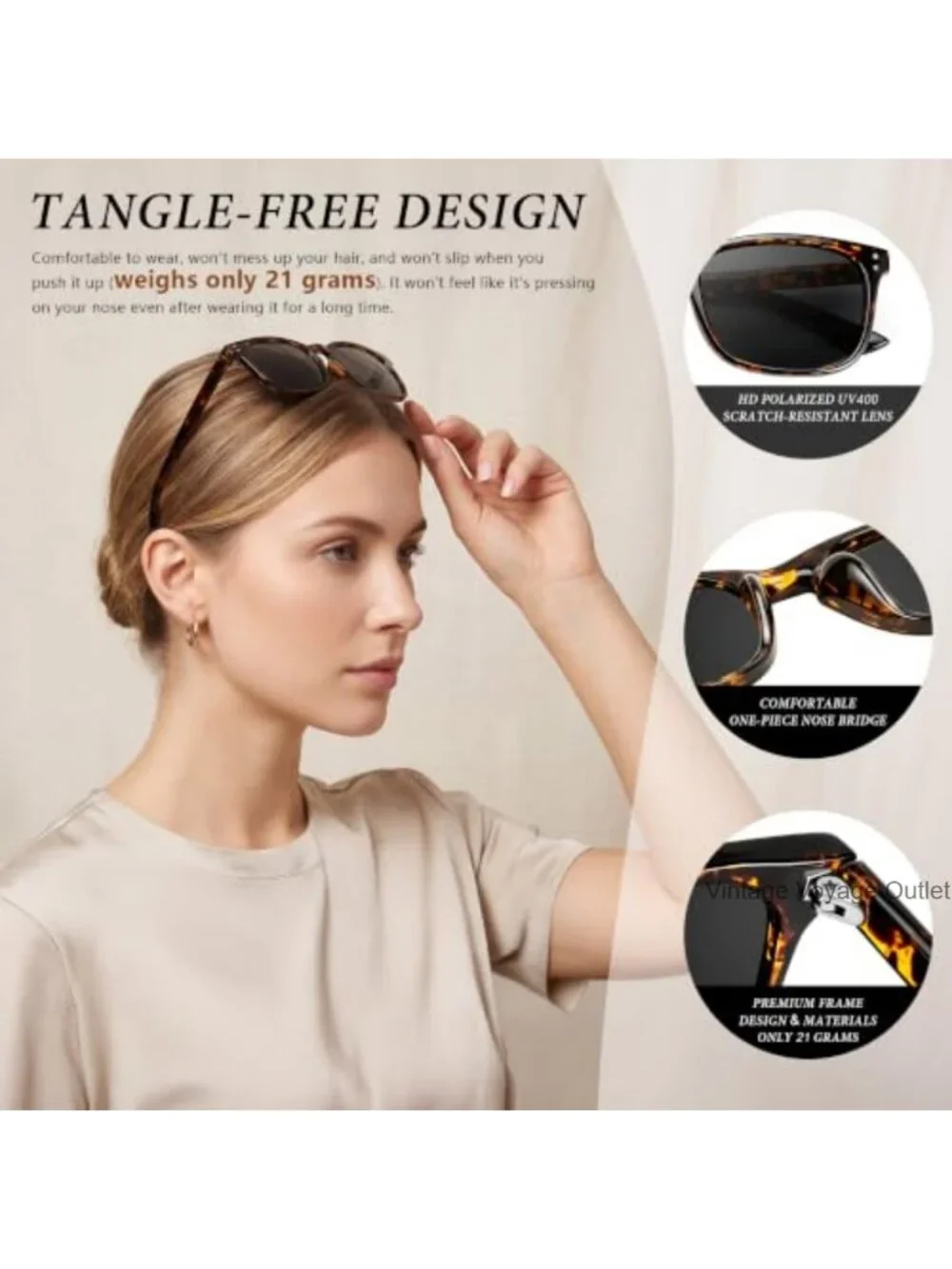 3 Pack Polarized Sunglasses UV400 Protection Lightweight Scratch-Resistant Women